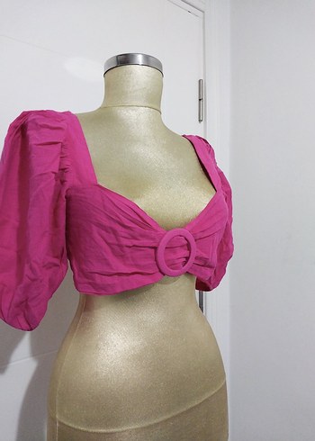 Trendyol & Milla Pembe Straplez Mini Bluz