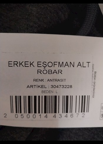 Gri  Erkek  Rahat Kesim Eşofman Altı - Görsel 4