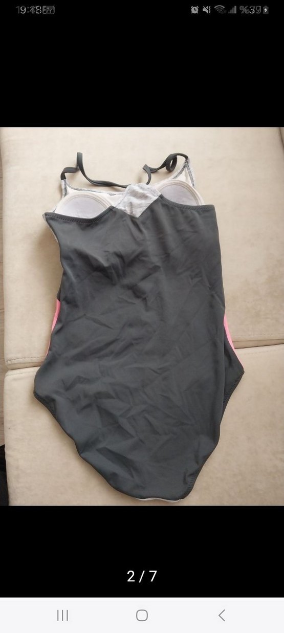 Gri Strappy Kadın Mayo - Şık ve Spor - Görsel 2