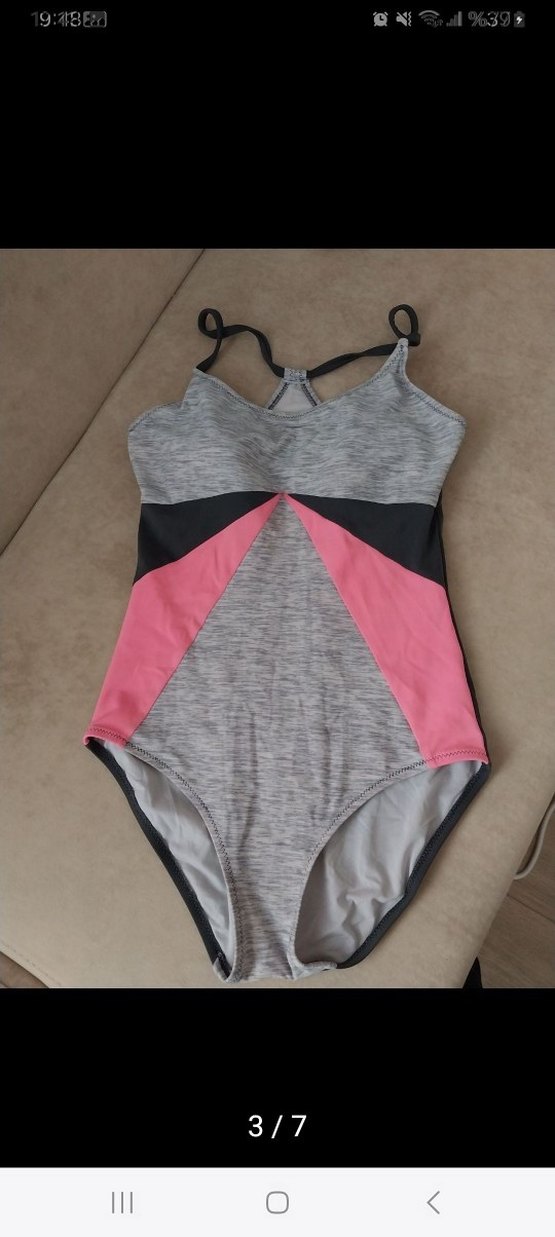 Gri Strappy Kadın Mayo - Şık ve Spor - Görsel 3