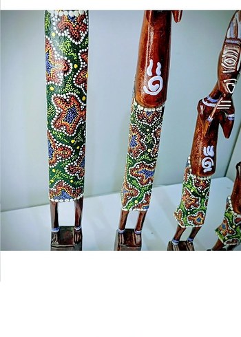 Renkli Afrika Tarzı Ahşap Figürin Seti - Görsel 2