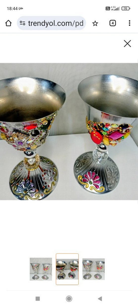 büyük vazo metal vazo kupa - Görsel 2