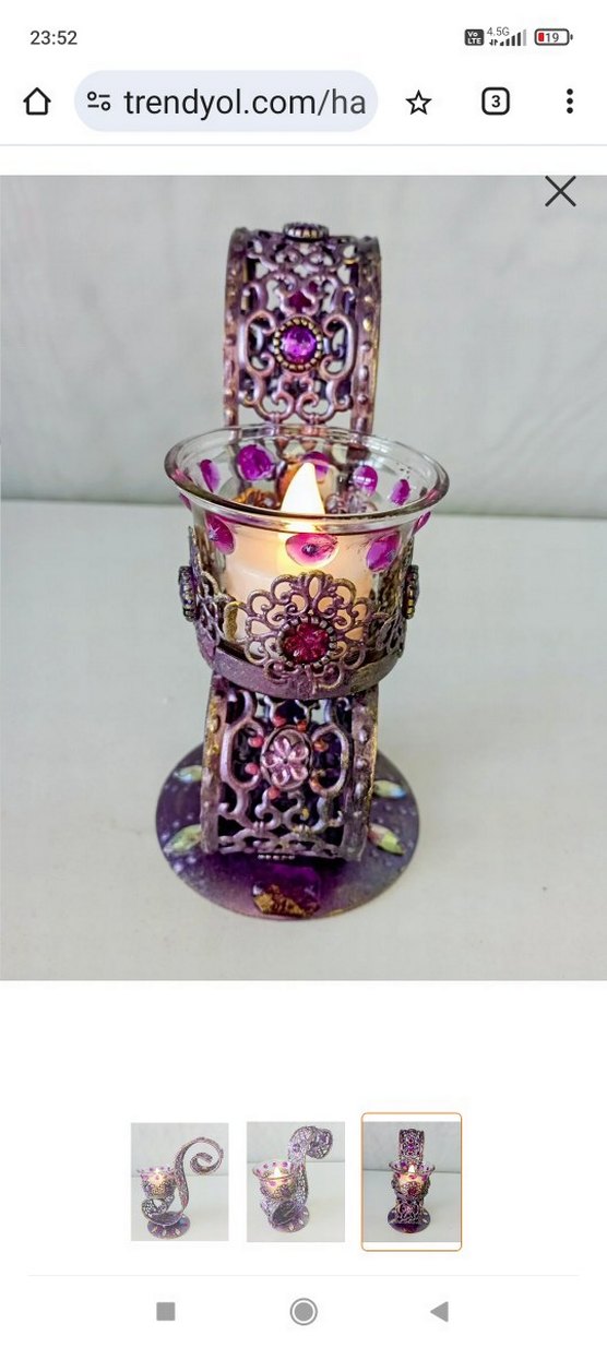 Mor Renkli Dekoratif Mumluk - Görsel 2