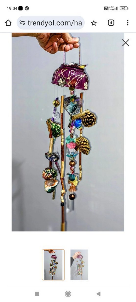 Renkli Mor Rüzgar Çanı Ev Dekoru - Görsel 2