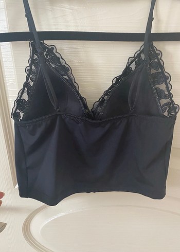 Diğer Siyah Dantelli V Yaka Gotik Bralet