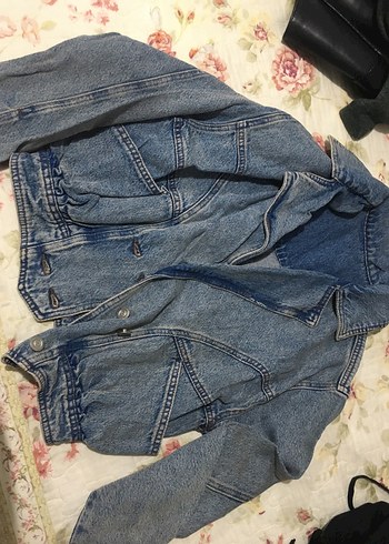 Diğer Mavi Vintage Düğmeli Kadın Kot Ceket