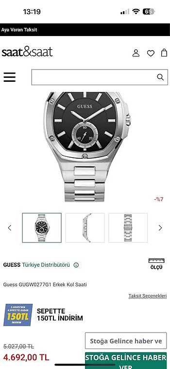 Guess erkek kol saati