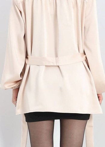 Bej Kadın Ofis Midi Ceket - Görsel 2