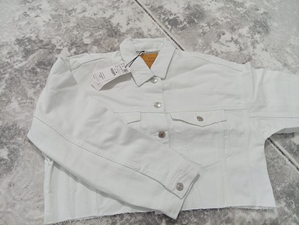 Kadın Beyaz Düğmeli Denim Ceket - Görsel 3