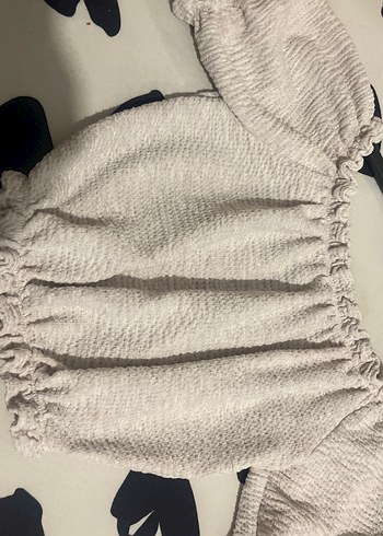 Gri Örgü Keten Kadın Bluz - Görsel 2