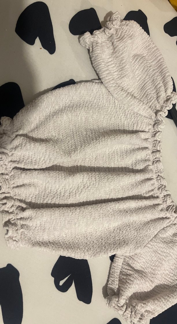 Gri Örgü Keten Kadın Bluz - Görsel 2