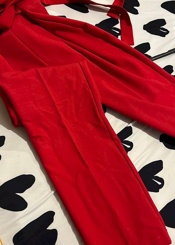 Kırmızı Tulum Takım Şık - Görsel 5