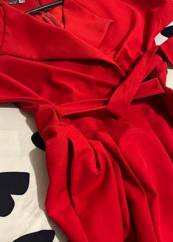 Kırmızı Tulum Takım Şık - Görsel 7