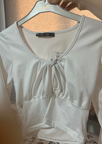 Beyaz göğüs dekolte crop - Görsel 4