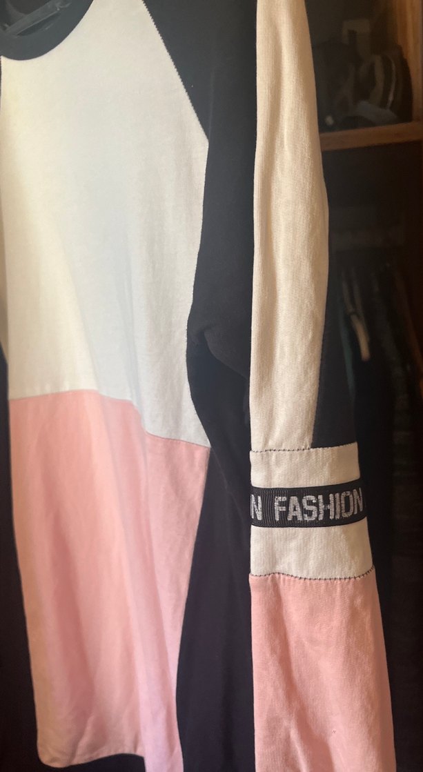 Pembe Pamuklu Uzun Kollu Hamile Tişörtü - Görsel 2