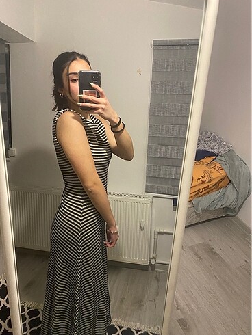 Diğer çizgili uzun elbise