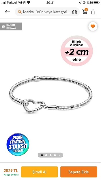 Pandora bileklik 16 cm
