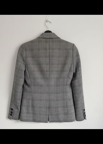 Gri Ekose Desenli Kadın Blazer Ceket - Görsel 2