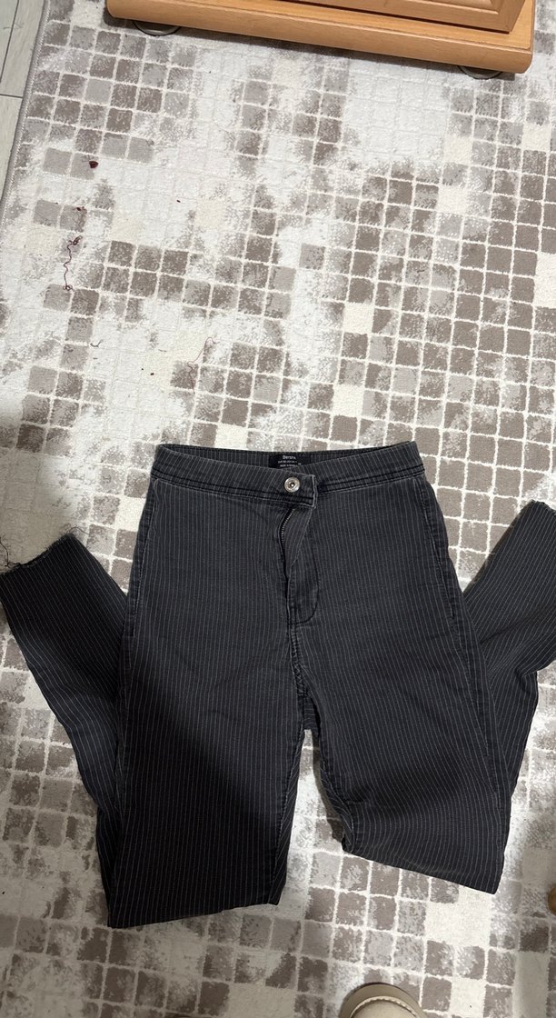 Kadın Gri Midi Kumaş Pantolon - Görsel 3