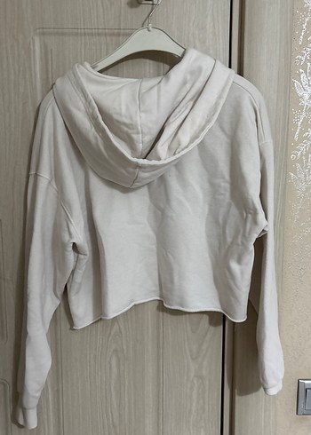 Kapüşonlu Baskılı Beyaz Sweatshirt - Görsel 3