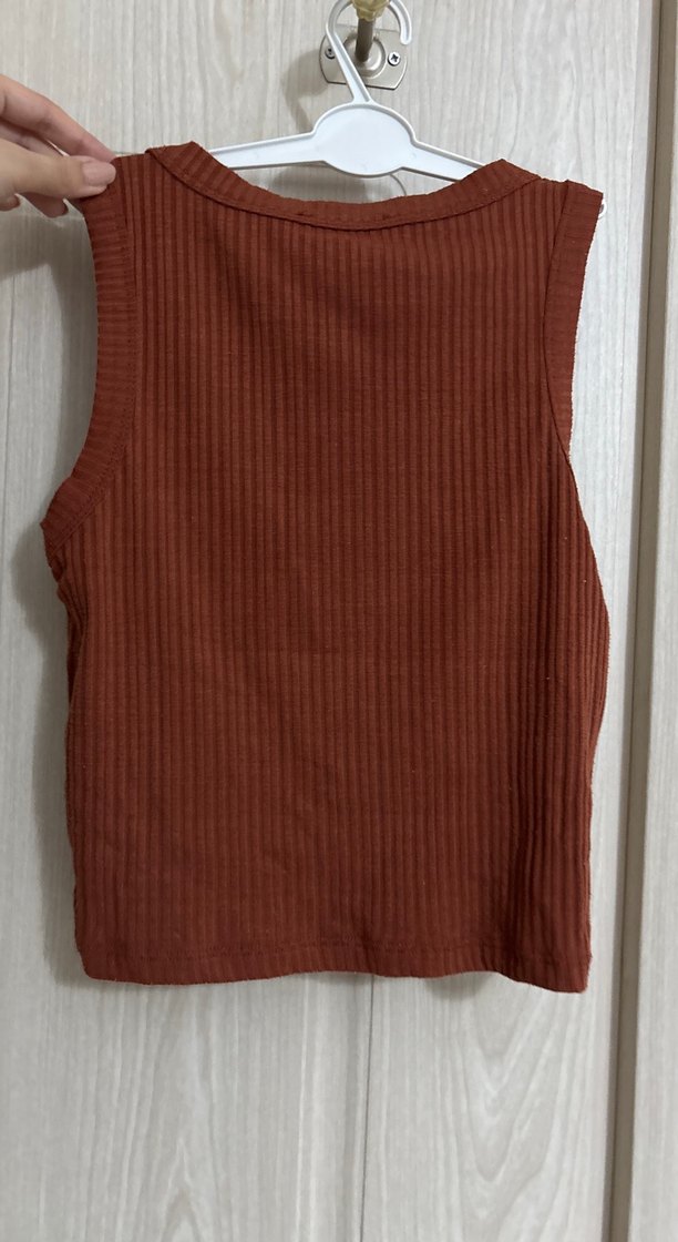 Kahverengi Kadın Pamuklu Kolsuz Atlet - Görsel 3