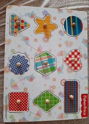 Fisher price ahşap bultak geometrik şekiller puzzle