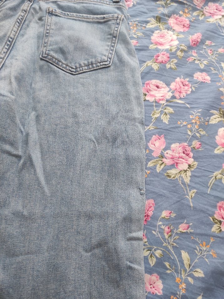 Mavi Yüksek Bel Rahat Kesim Kadın Denim Pantolon - Görsel 3