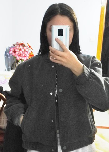 Gri Düğmeli Ceket - Görsel 3