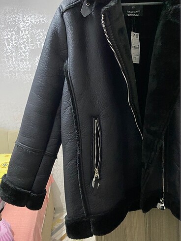 xl Beden siyah Renk Stradivarius deri biker ceket