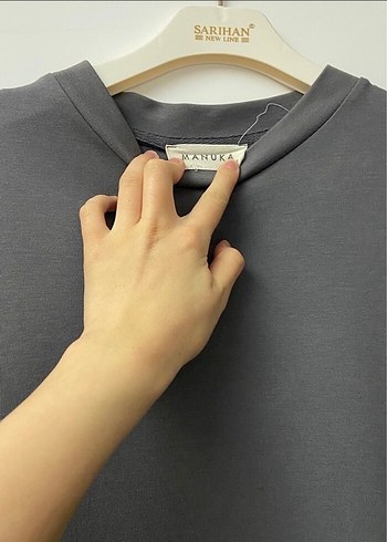 Manuka Antrasit Uzun Sweat Elbise - Görsel 3