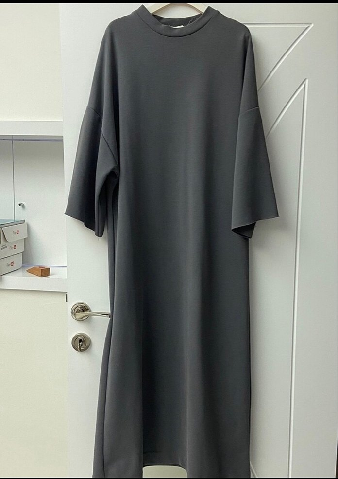 Manuka Antrasit Uzun Sweat Elbise - Görsel 5