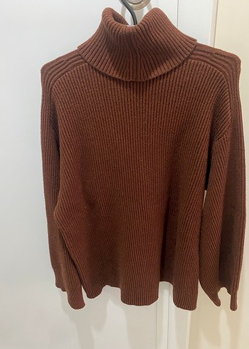 Kahverengi Balıkçı Yaka Kadın Triko - Görsel 4