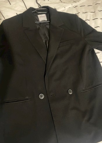 Siyah Düğmeli Kadın Blazer Ceket - Görsel 8