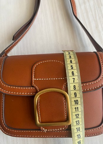 Kahverengi Deri Tokalı Kadın Çanta - Görsel 7