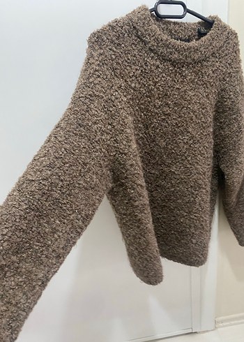 Kadın Kahverengi Örgü Yün Triko - Görsel 3