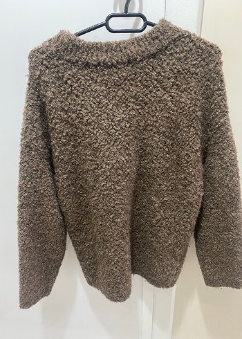 Kadın Kahverengi Örgü Yün Triko - Görsel 4