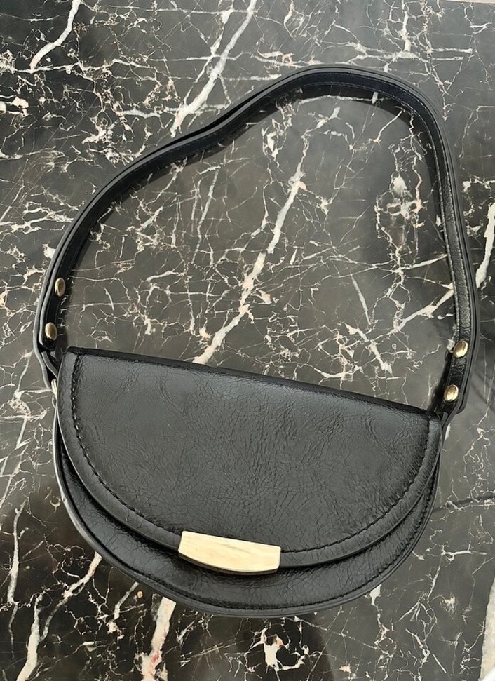 Klasik Siyah Deri Yılan Desenli Kadın Çanta - Görsel 3