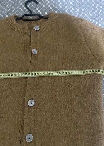 Düğmeli Kahverengi Kadın Hırka - Görsel 6