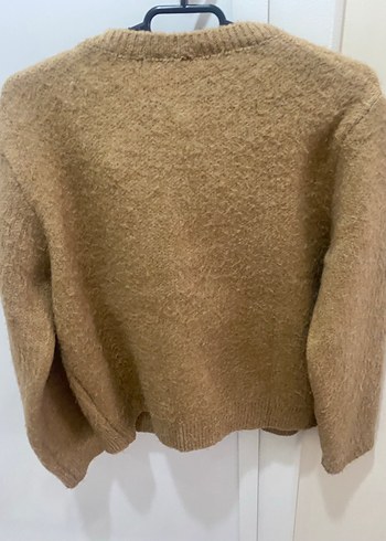 Düğmeli Kahverengi Kadın Hırka - Görsel 5