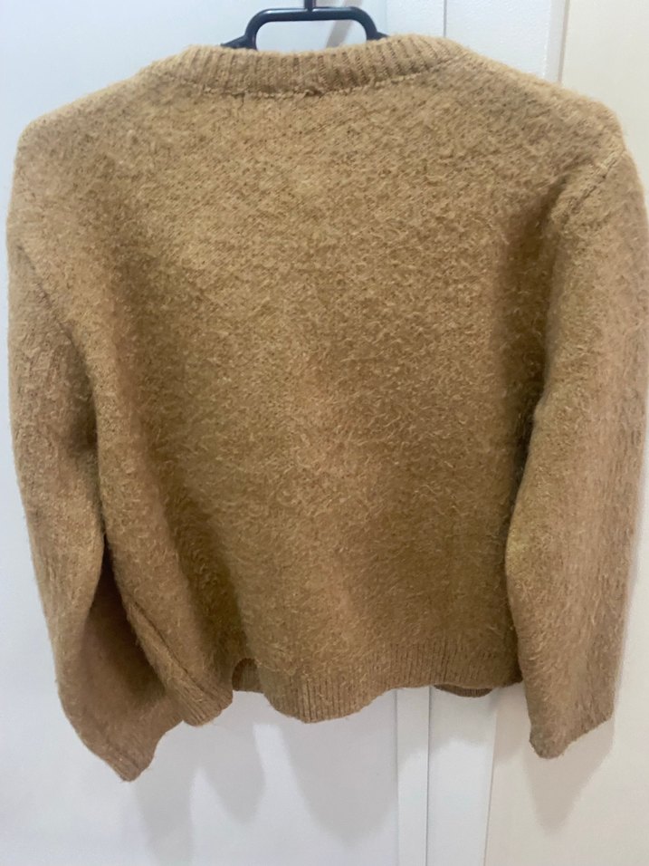 Düğmeli Kahverengi Kadın Hırka - Görsel 5