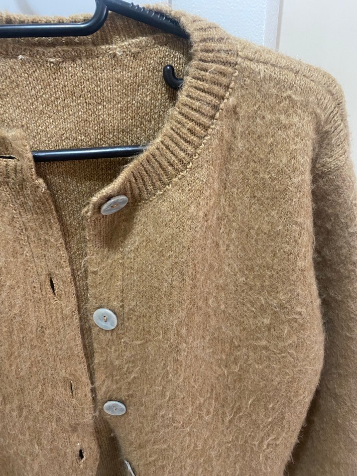 Düğmeli Kahverengi Kadın Hırka - Görsel 3