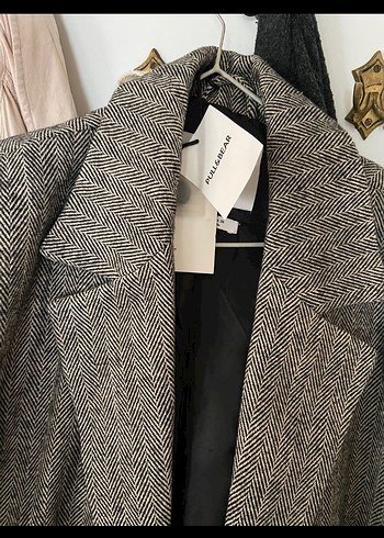 Düğmeli Gri Midi Kadın Yün Kaban - Görsel 2