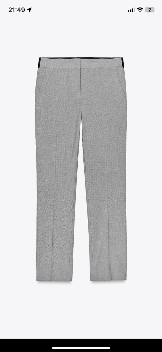 Gri Çizgili Kadın Kumaş Pantolon - Görsel 3