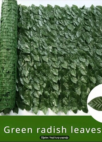 Bahçe çiti plastik yapraklı 300x50 cm 