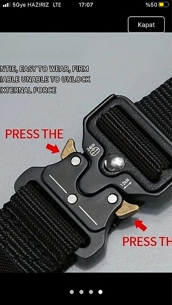 Taktik kemer hasır örme unisex 125cm - Görsel 4