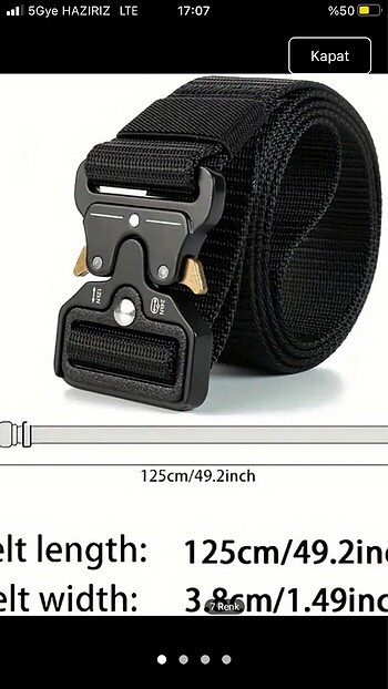 Taktik kemer hasır örme unisex 125cm - Görsel 2
