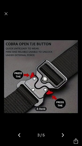 Taktik kemer hasır örme unisex 125cm - Görsel 5