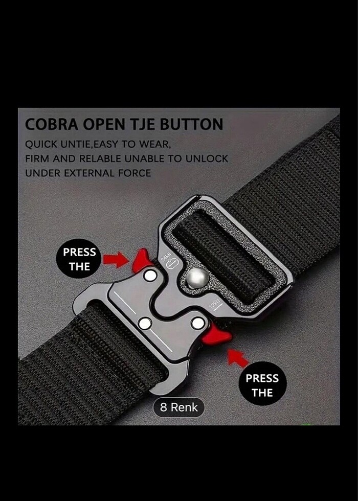 Taktik kemer hasır örme unisex 125cm - Görsel 2