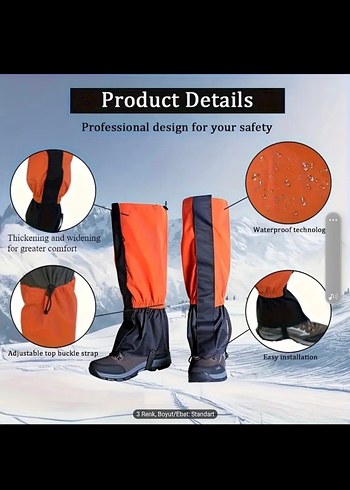 Tozluk waterprof unisex kar su toz geçirmez - Görsel 7