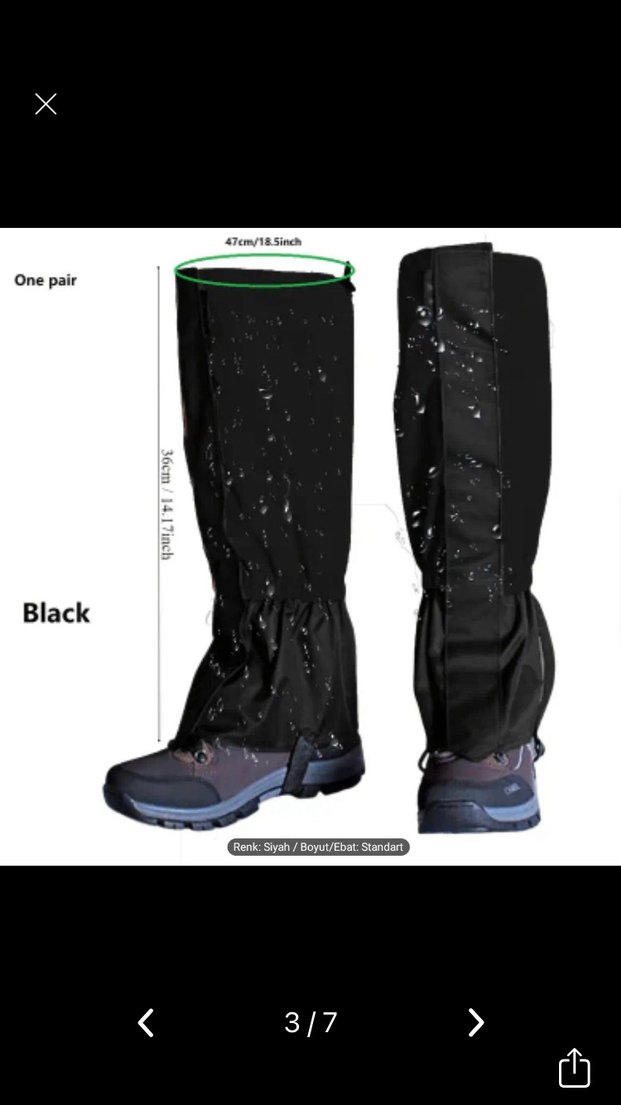 Tozluk waterprof unisex kar su toz geçirmez - Görsel 4